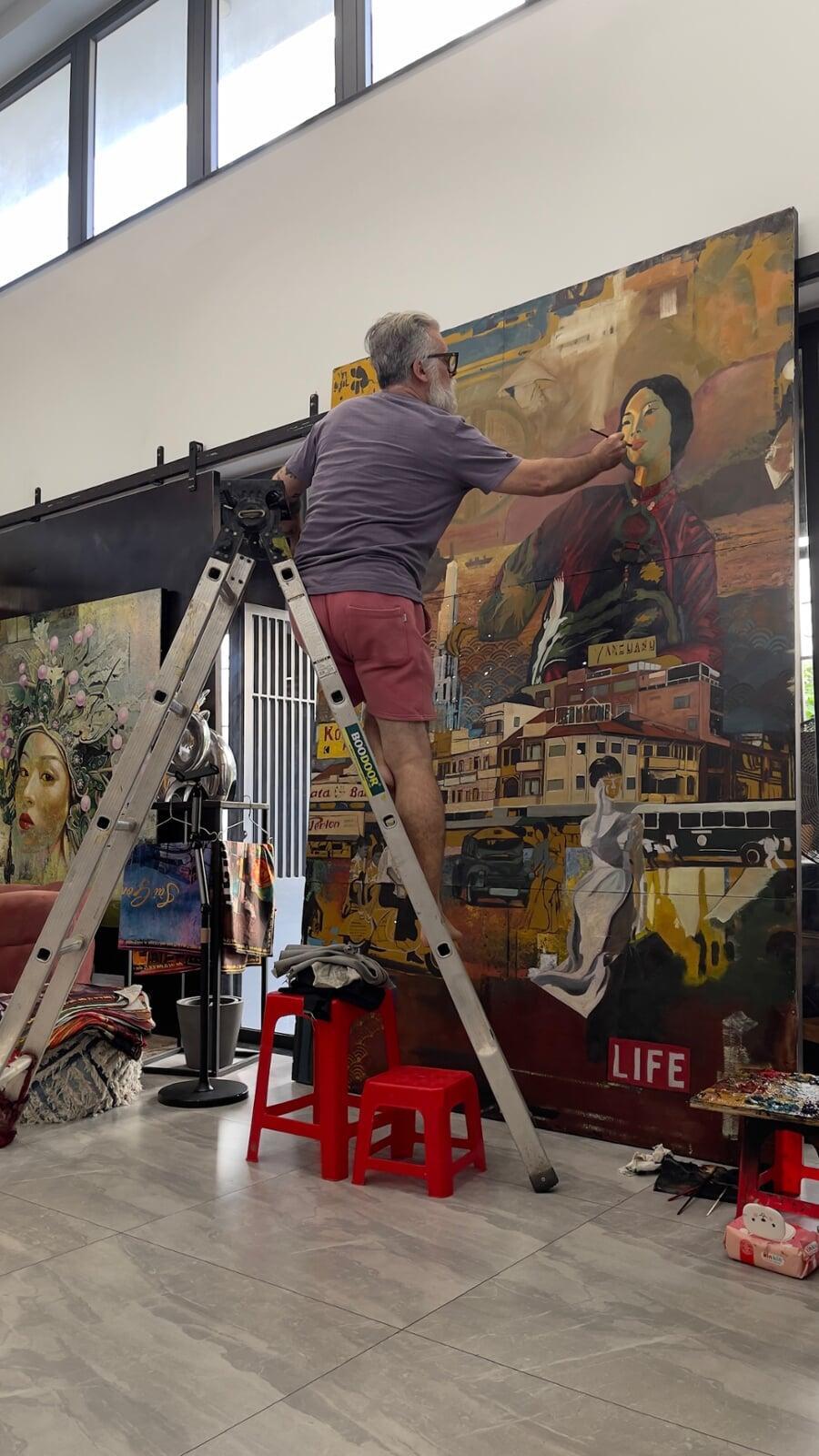 Oil Painting Pop Cultures Asia by Jerome Peschard Aka Skullface JP arts